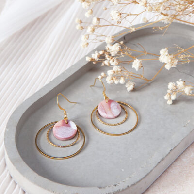 Boucles d'oreilles Elise roses