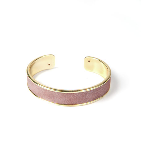 bracelet cuir emma doré violet 2