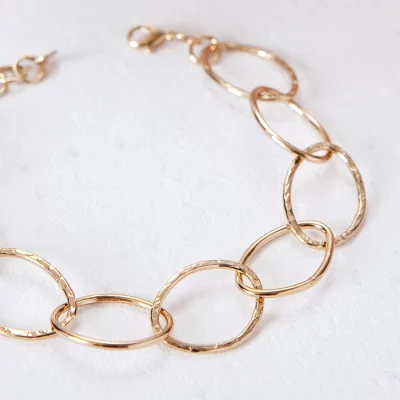 Bracelet doré grosse maille femme