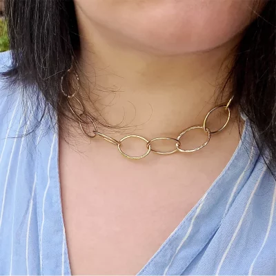 Collier ras de cou grosse maille