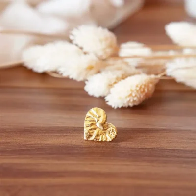 Mini broche Coeur en laiton brut