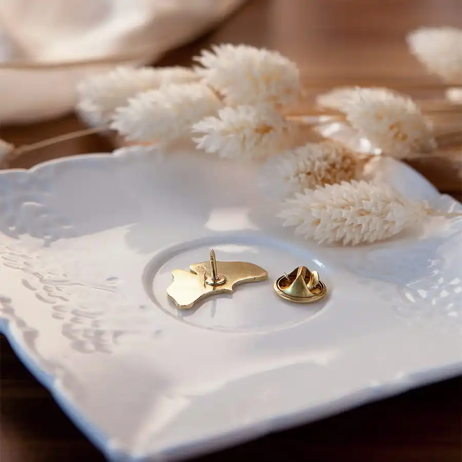 Mini broche Ginkgo vue de dos